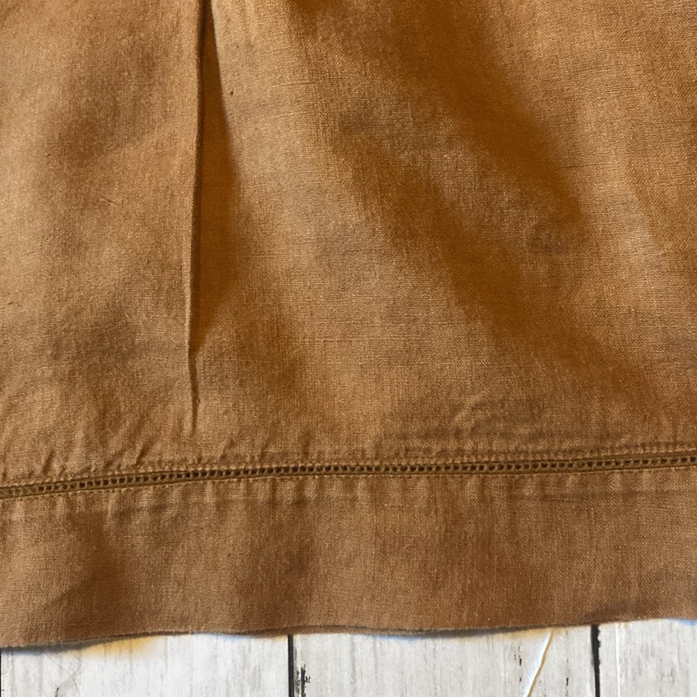Lands End Womens Brown Linen Sleeveless Blouse (14) - Picture 6 of 12
